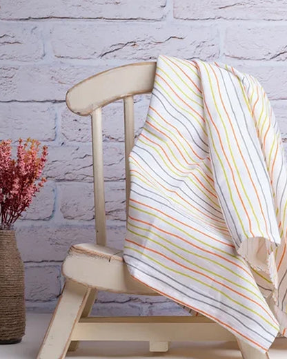 BeeLittle Solid Stripes Organic Muslin Swaddle-Infant Wraps