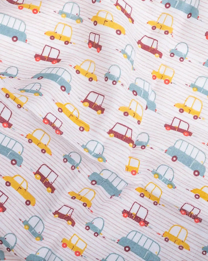BeeLittle Cars 2.0 Organic Muslin Swaddle-Infant Wraps- Pack of 2