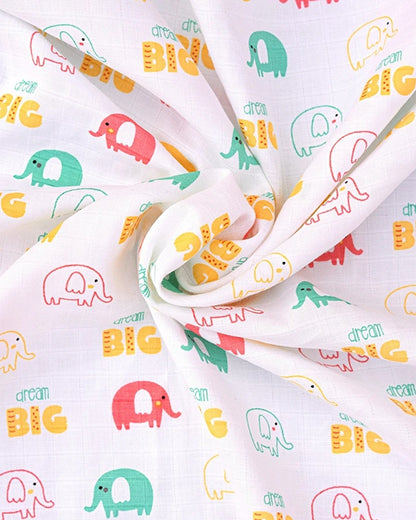 BeeLittle Ira the Elephant Organic Muslin Swaddle-Infant Wraps- Pack of 2