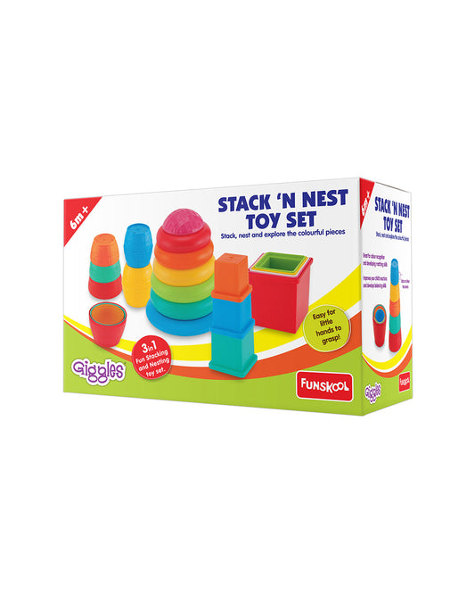 Funskool Giggles Stack N Nest-Shape Sorter & Stacker-Learning & Educational Toys-12M+