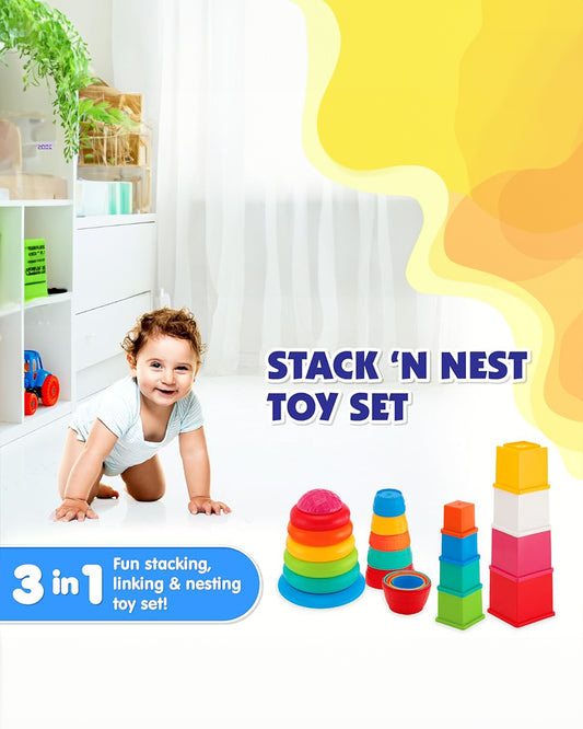 Funskool Giggles Stack N Nest-Shape Sorter & Stacker-Learning & Educational Toys-12M+