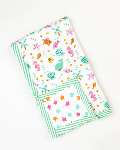 BeeLittle Sea Shore Reversible Muslin Baby Blanket-For Infants