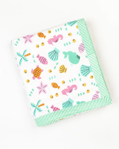 BeeLittle Sea Shore Reversible Muslin Baby Blanket-For Infants