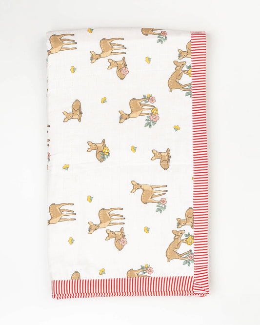 BeeLittle Bambi Love Reversible Muslin Baby Blanket-For Infants