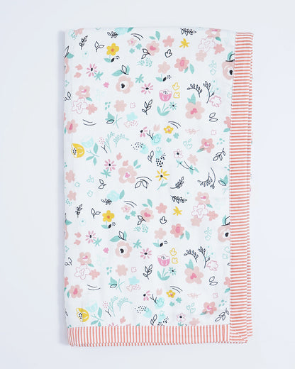 BeeLittle Cherry Blossom Reversible Muslin Baby Blanket-For Infants