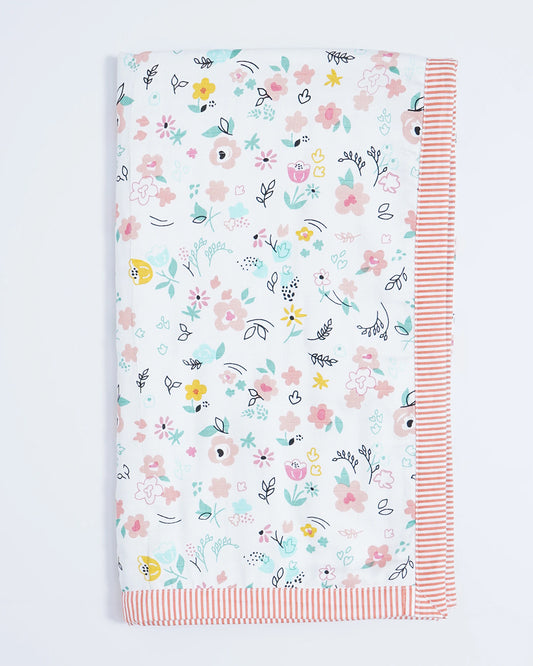 BeeLittle Cherry Blossom Reversible Muslin Baby Blanket-For Infants