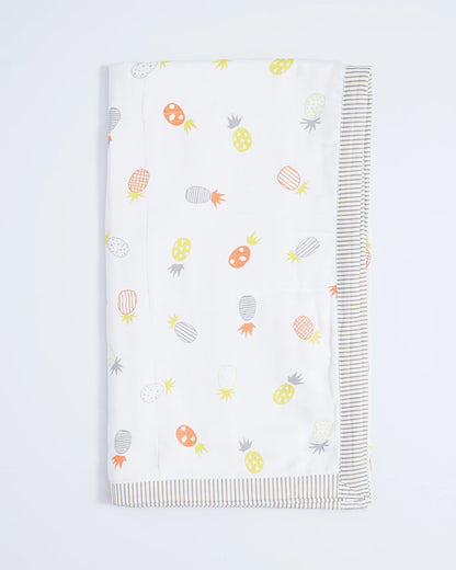 BeeLittle Pineapple Vibes Reversible Muslin Baby Blanket-For Infants