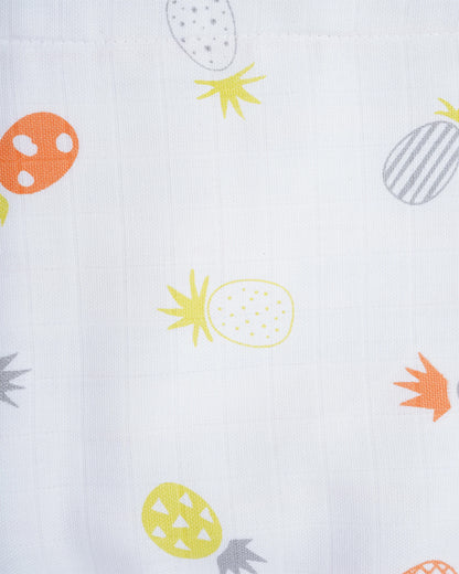 BeeLittle Pineapple Vibes Reversible Muslin Baby Blanket-For Infants