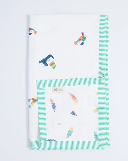 BeeLittle Bird Box Reversible Muslin Baby Blanket-For Infants