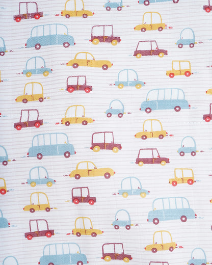 BeeLittle Cars 2.0 Reversible Muslin Baby Blanket-For Infants