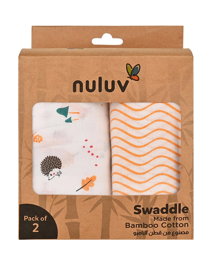 nuluv Yellow Squirrel Swaddle-Bamboo Cotton Wrap-Multicolor-Infant Wraps-Pack of 2