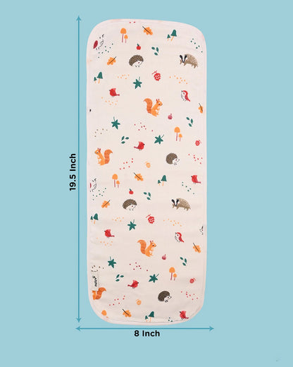 nuluv Bamboo Cotton Burp Cloths & Wash Cloths Combo Set-Comfortable & Breathable-Yellow Squirrel-For Infants