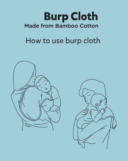 nuluv Bamboo Cotton Burp Cloths-Comfortable & Breathable-Gentle on Baby Skin-Blue Giraffe-Pack of 2-For Infants