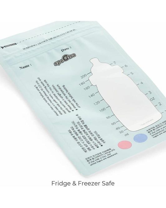 Spectra Breast Milk Storage Bags-With Temperature Indicator & Mearusing Scale-Pre Sterilized-Double Lined-Zip Top Seal-200 ml-Pack of 30