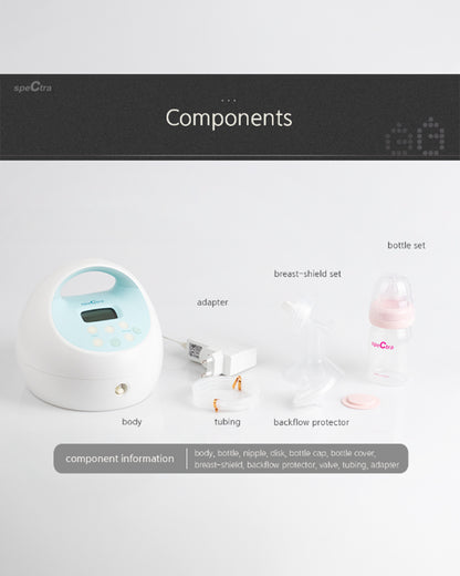 Spectra S1 Plus™ Premier Rechargeable Double Electric Breast Pump-With Hospital Grade Adjustable Suction (270 mmHg)-Versatile Single or Double Pumping-Upto 3 Hours Battery Life-Advance Massage and Expression Modes-Milk Expression Pump