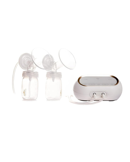 Spectra Dual Compact Synergy Gold Rechargeable Double Electric Breast Pump-Independent Control for each Breast-Simulates Natural Suckling-Touch LCD with Timer Control & Mute Mode-Close System-Backflow Protection-Milk Expression Pump