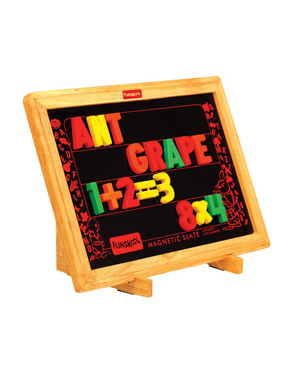 Funskool Giggles Learn N Write 2 In 1 Magnetic Wooden Slate-Chalkboard & Whiteboard-Art & Craft Kit-18M+