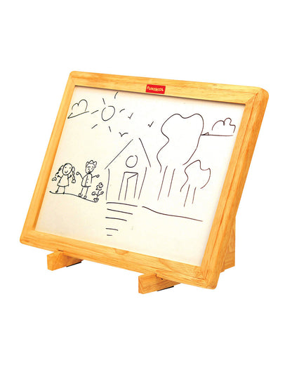 Funskool Giggles Learn N Write 2 In 1 Magnetic Wooden Slate-Chalkboard & Whiteboard-Art & Craft Kit-18M+