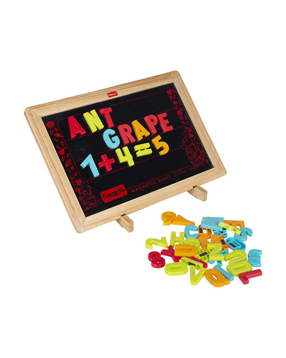 Funskool Giggles Learn N Write 2 In 1 Magnetic Wooden Slate-Chalkboard & Whiteboard-Art & Craft Kit-18M+