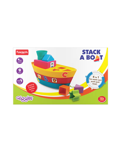 Funskool Giggles Stacking Boat-Push & Pull-Vehicle Toy-9M+