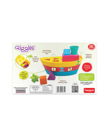 Funskool Giggles Stacking Boat-Push & Pull-Vehicle Toy-9M+