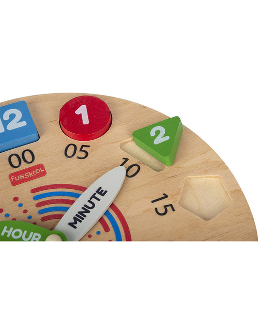 Funskool Giggles Wooden Activity Clock-Shape Sorter & Stacker-Learning & Educational Toys-12M+