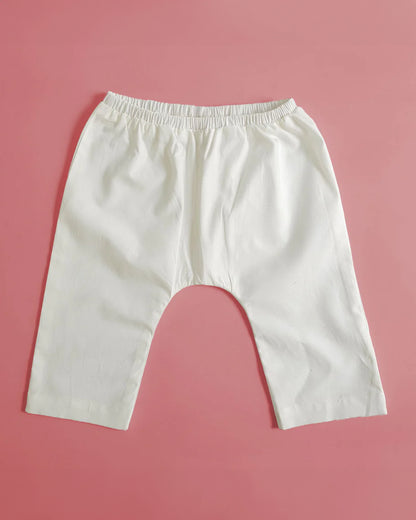 Keebee Light Blue Angrakha Kurta Pajama Set-Toucan Embroidered-Organic Cotton-For Infants