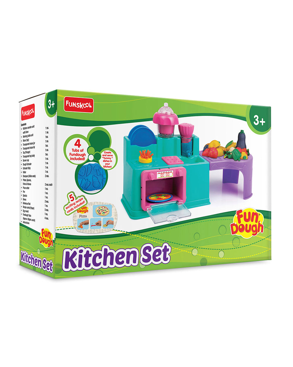 Funskool Fundough Kitchen Set-With Extruder, Kitchen Counter, Mixer ...