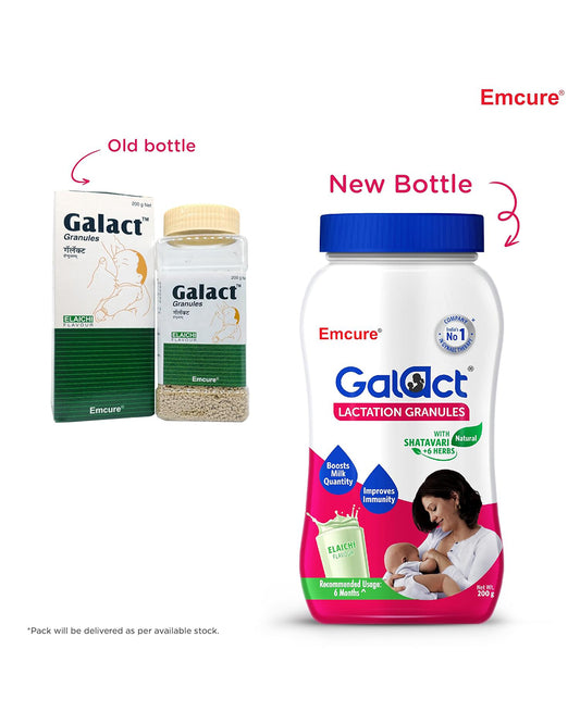 Galact-Emcure Lactation Granules-Elaichi Flavour-Boosts Milk Quantity-Improves Immunity-For Breastfeeding Mothers-Pack of 1