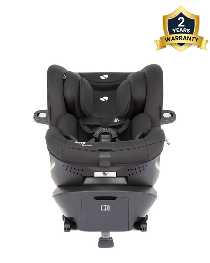 Joie i-Spin Safe Baby Car Seat-Rear Facing-Swedish Plus Test Certified (Toughest Crash Test)-90 Degrees Rotation-3 Piece Infant Insert-6 Positions Adjustable Headrest-2 Years Warranty-For 0 to 4Y (Upto 18.5Kg)-Coal