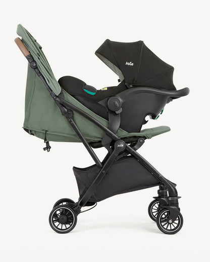 Joie Tourist Lightweight Baby Stroller-Flat Reclining Seat-One Hand Fold-Travel System Compatible-Includes Rain Cover, Travel Bag & Adapters-6 Months Warranty-For 0 to 3Y (Upto 15Kg)-Laurel