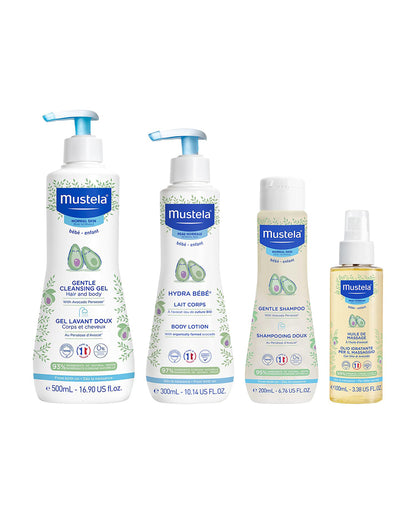 Mustela Gentle Beginning Newborn Gift Set-Pack of 4-Bathing Set For Baby Shower