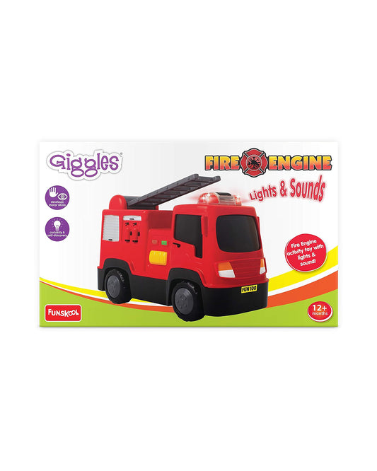 Funskool Giggles Fire Engine Vehicle Toy-Red-9M+