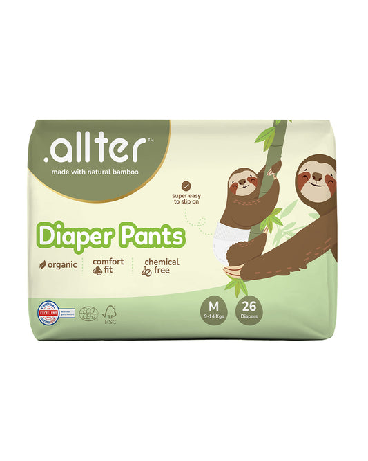 Allter Baby Feet Diaper Pants-Medium (9-14Kg)-With Wetness Indicator