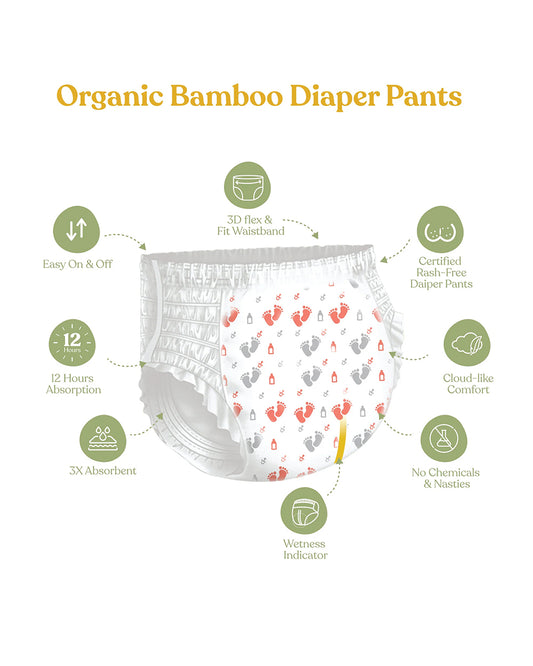 Allter Baby Feet Diaper Pants-Medium (9-14Kg)-With Wetness Indicator