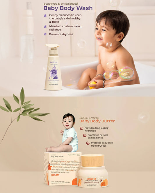 Maate Body Butter Baby Cream (50 g) & Baby Body Wash (250 ml)