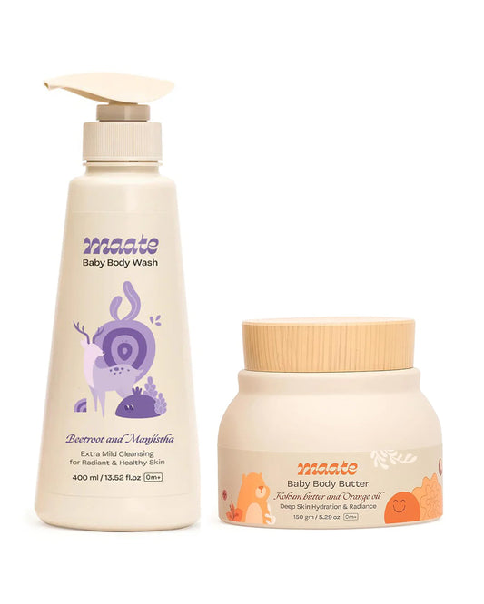 Maate Body Butter Baby Cream (150 g) & Baby Body Wash (400 ml)