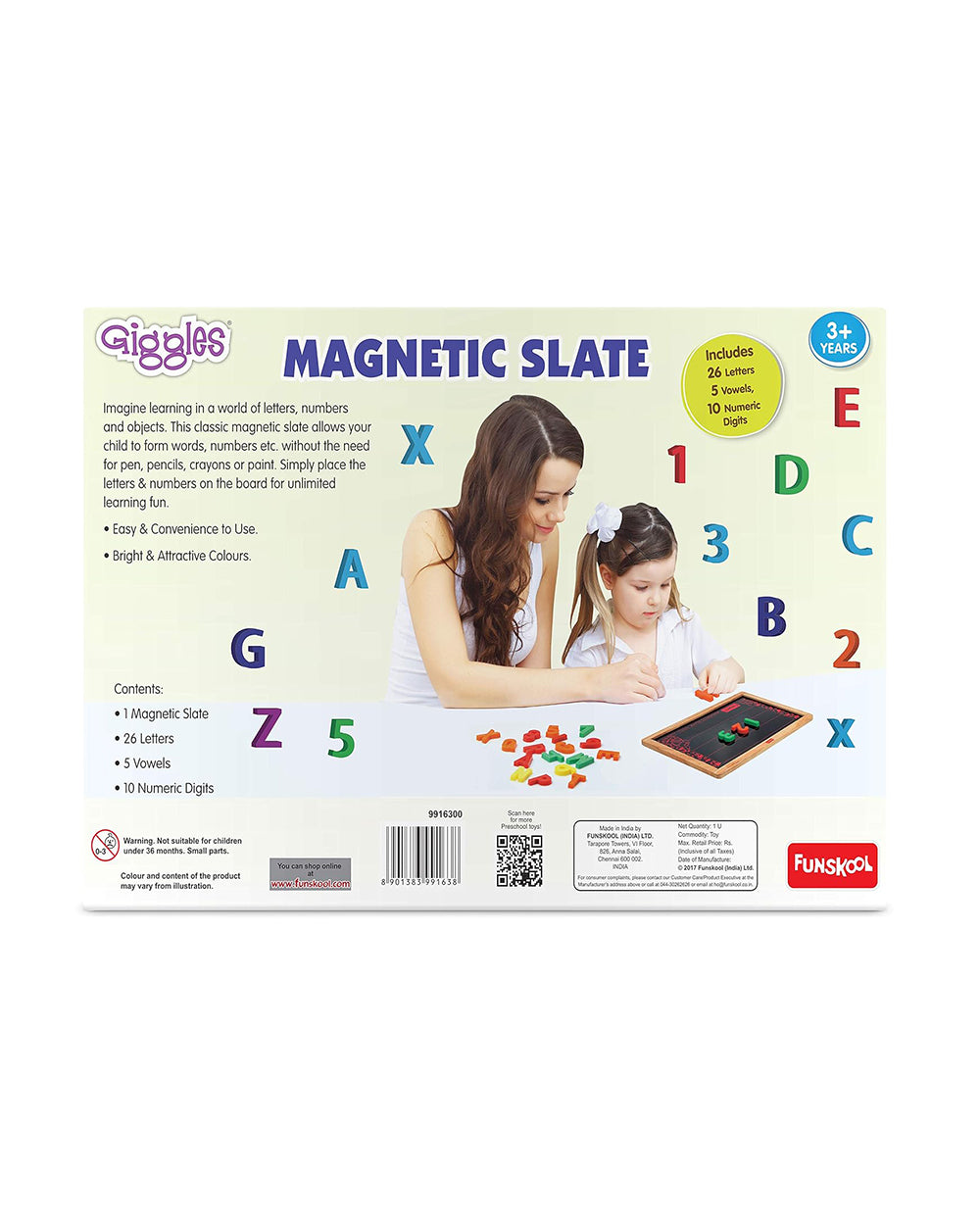 Funskool Giggles Wooden Magnetic Slate-Art & Craft Kit-18M+-Extra