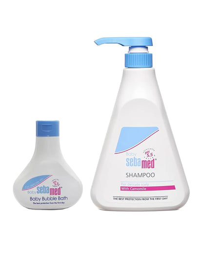 Sebamed Bubble Bath Baby Body Wash (200 ml) & Baby Shampoo (500 ml)