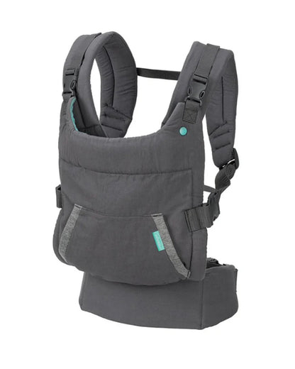 Infantino Cuddle Up Ergonomic Hoodie Baby Carrier 2-Way-Removable Canopy Hood With Teddy Bear Styling-For 0 to 3Y (5.4 to 18Kg)-Grey