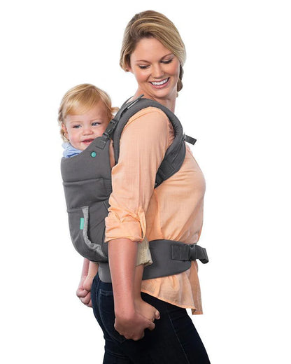 Infantino Cuddle Up Ergonomic Hoodie Baby Carrier 2-Way-Removable Canopy Hood With Teddy Bear Styling-For 0 to 3Y (5.4 to 18Kg)-Grey