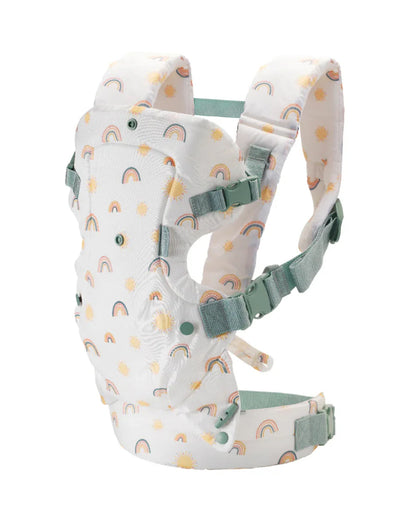 Infantino Flip 4-in-1 Convertible Baby Carrier-With 4 Carrying Positions-Head Support For Extra Comfort-Adjustable Waist Belt-Includes Wonder Cover Bib-6 Months Warranty-For 0 to 3Y ( 3.5 to 14 Kg)-Rainbow