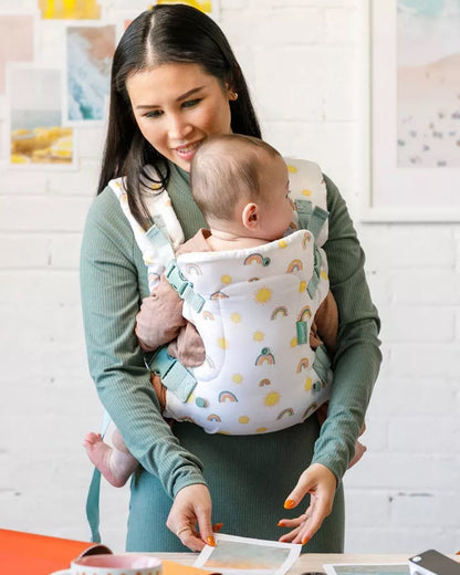 Infantino Flip 4-in-1 Convertible Baby Carrier-With 4 Carrying Positions-Head Support For Extra Comfort-Adjustable Waist Belt-Includes Wonder Cover Bib-6 Months Warranty-For 0 to 3Y ( 3.5 to 14 Kg)-Rainbow