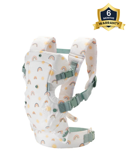 Infantino Flip 4-in-1 Convertible Baby Carrier-With 4 Carrying Positions-Head Support For Extra Comfort-Adjustable Waist Belt-Includes Wonder Cover Bib-6 Months Warranty-For 0 to 3Y ( 3.5 to 14 Kg)-Rainbow