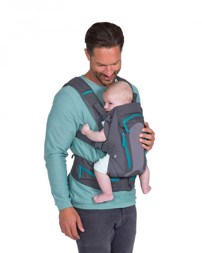 Infantino Carry On Multi-Pocket Baby Carrier-With 4 Carrying Positions & 6 Pockets-Breathable Mesh Panel For Air Circulation-6 Months Warranty-For 0 to 3Y (3.5 to 18Kg)-Grey & Black