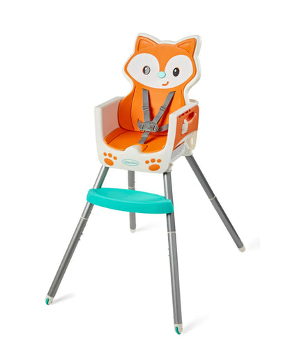 Infantino Grow-With-Me-4-in-1-Convertible Baby High Chair-With Easy To Clean Meal Mat-Removable Child Tray-Reclines For Infant Feeding-For 6 to 36M-Fox