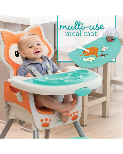 Infantino Grow-With-Me-4-in-1-Convertible Baby High Chair-With Easy To Clean Meal Mat-Removable Child Tray-Reclines For Infant Feeding-For 6 to 36M-Fox