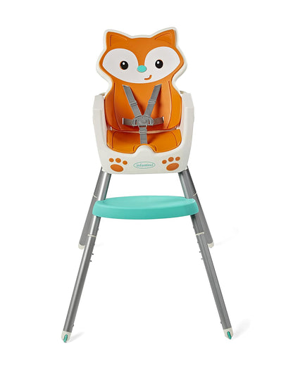 Infantino Grow-With-Me-4-in-1-Convertible Baby High Chair-With Easy To Clean Meal Mat-Removable Child Tray-Reclines For Infant Feeding-For 6 to 36M-Fox
