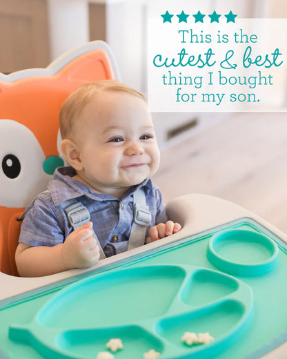 Infantino Grow-With-Me-4-in-1-Convertible Baby High Chair-With Easy To Clean Meal Mat-Removable Child Tray-Reclines For Infant Feeding-For 6 to 36M-Fox