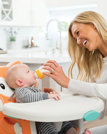 Infantino Grow-With-Me-4-in-1-Convertible Baby High Chair-With Easy To Clean Meal Mat-Removable Child Tray-Reclines For Infant Feeding-For 6 to 36M-Fox